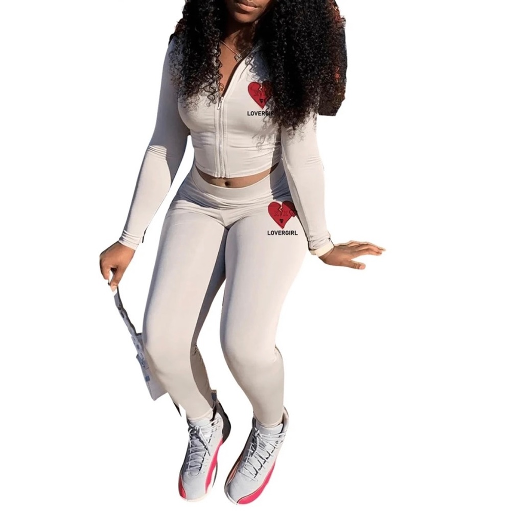 White lover girl track suit